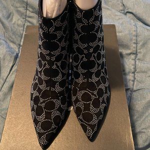 New COACH Jewel Sig Suede Bootie Women's Boots
